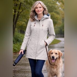Sz L Ripzone Softshell Bedrock Taupe Rain Jacket